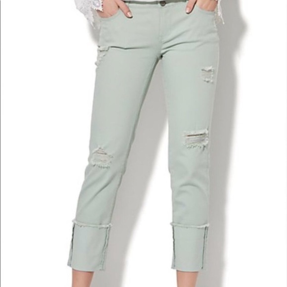New York & Company Denim - NY&Co Mint Cropped Boyfriend Jeans!